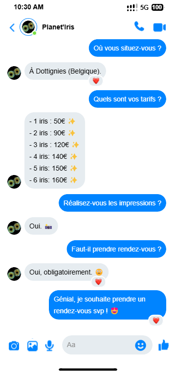 Facebook Messenger en mode clair